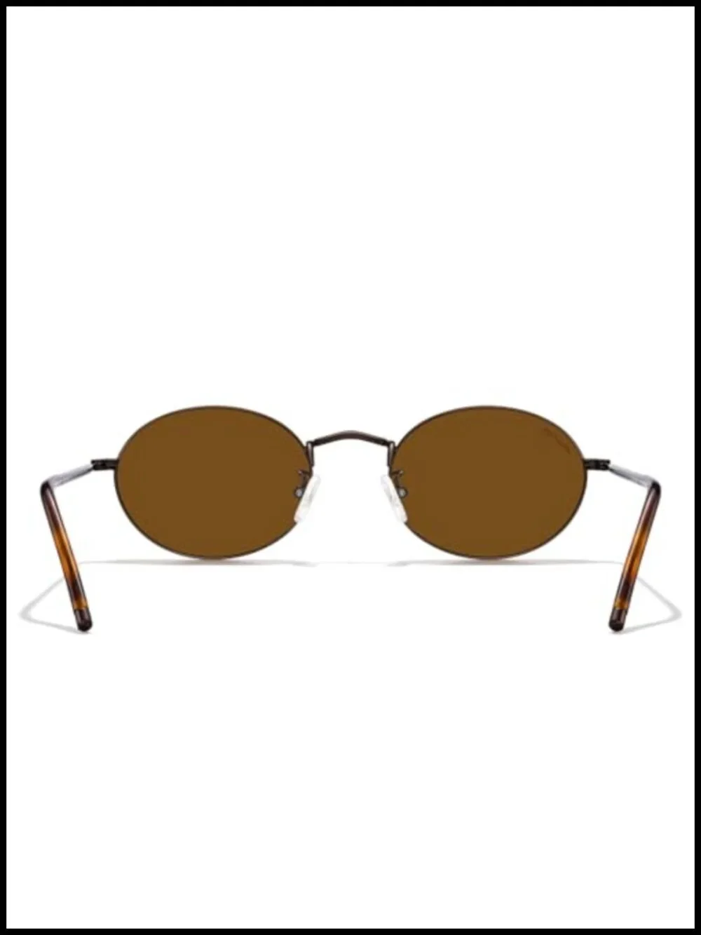 Polarized Oval Metal Sunglasses UV400 Reduces Glare Adult Unisex